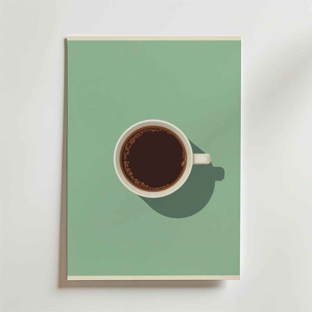 Simple Espresso – stilfullt konsttryck från Bozetto, tryckt på matt finpapper i hög tryckkvalitet