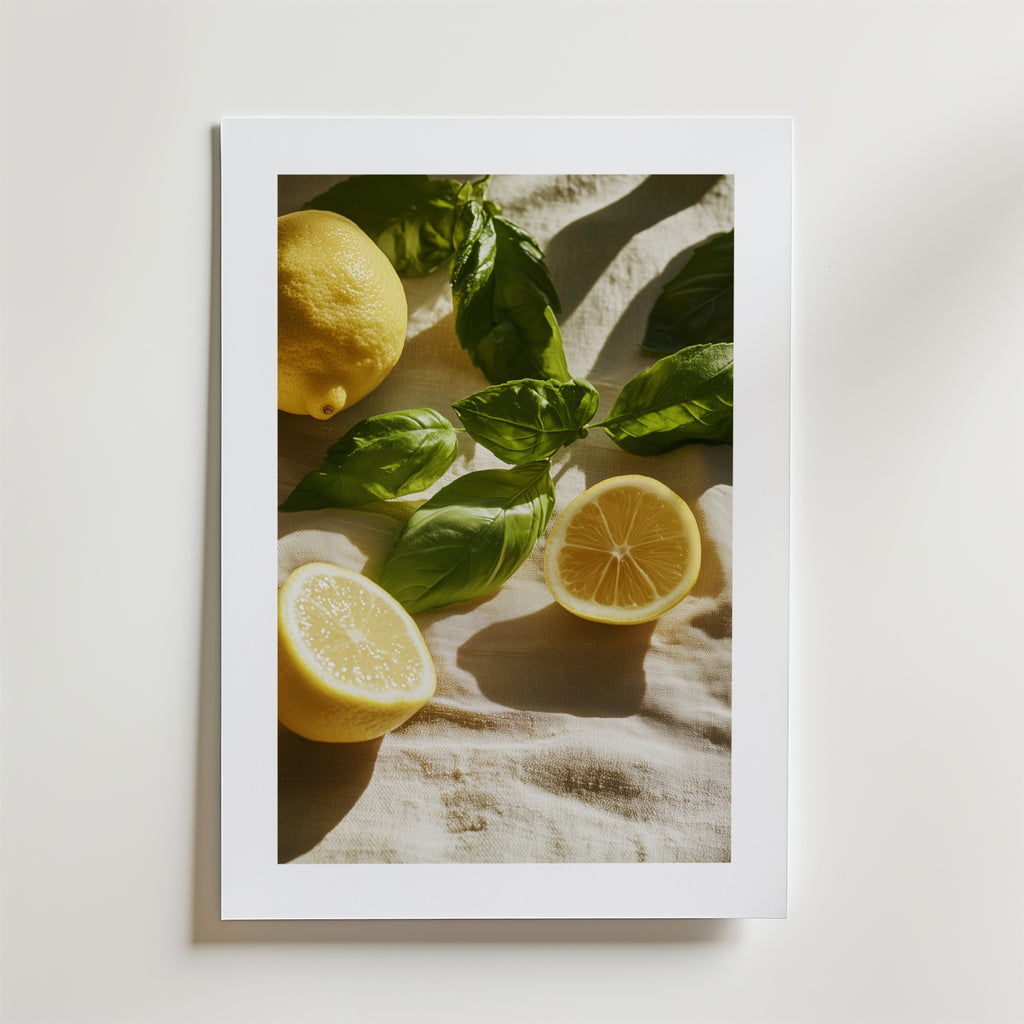 Lemony Herbs – stilfullt konsttryck från Bozetto, tryckt på matt finpapper i hög tryckkvalitet