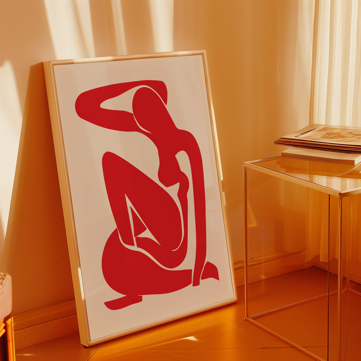 Henri Matisse Abstract affisch i minimalistiskt sovrum – köp enkelt hos Bozetto i hög kvalitet
