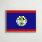 Belize National Flag Poster i ekram – inramad konsttryck för stilren inredning hos Bozetto