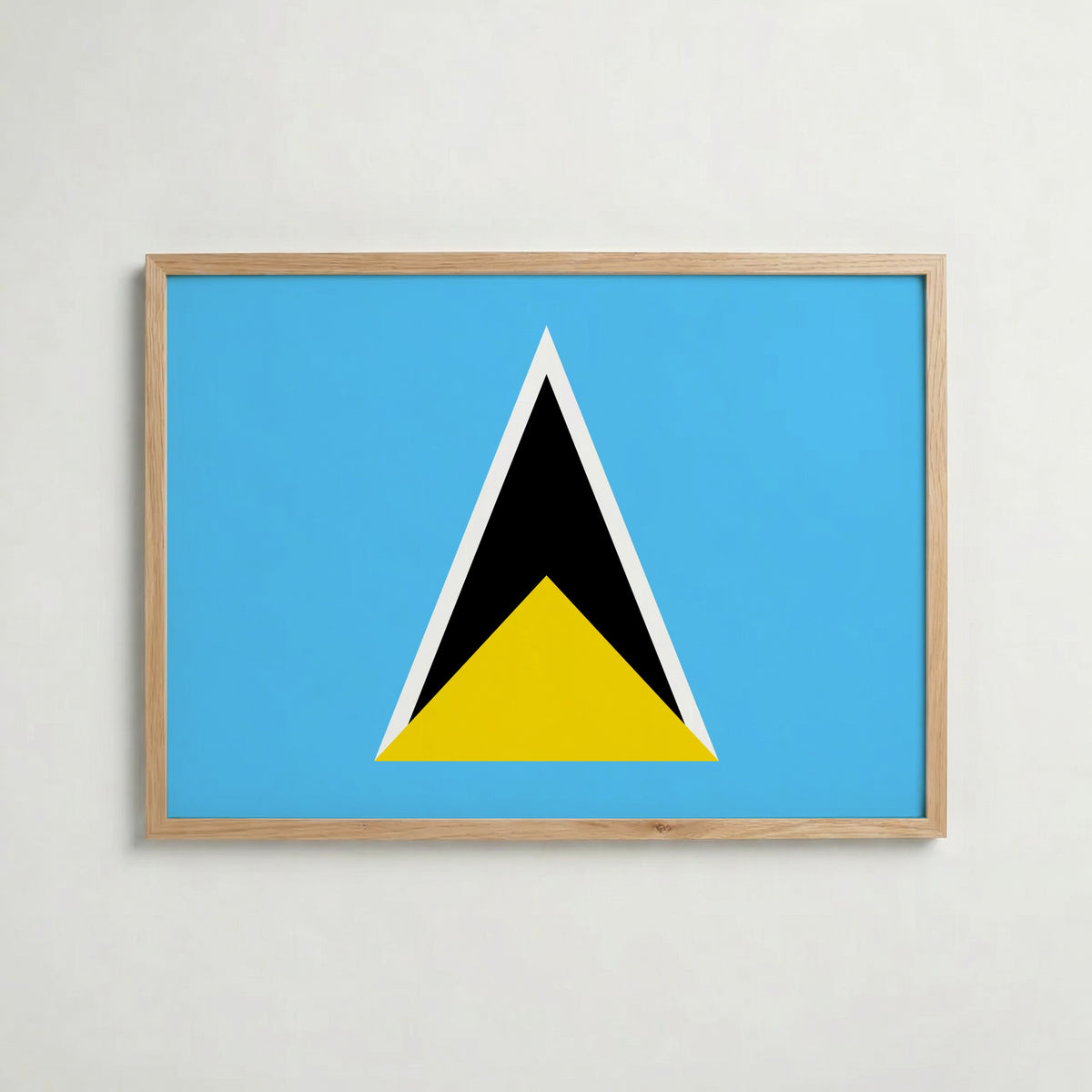 Saint Lucia National Flag Poster i ekram – inramad konsttryck för stilren inredning hos Bozetto