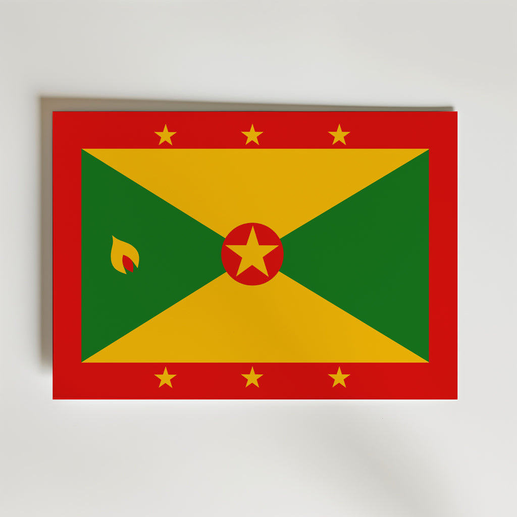 Grenada National Flag Poster – modern konst och stilren konsttryck för hemmet hos Bozetto