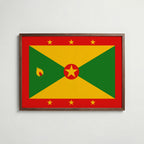 Grenada National Flag Poster i valnötsram – varm konstaffisch för hemmet från Bozetto