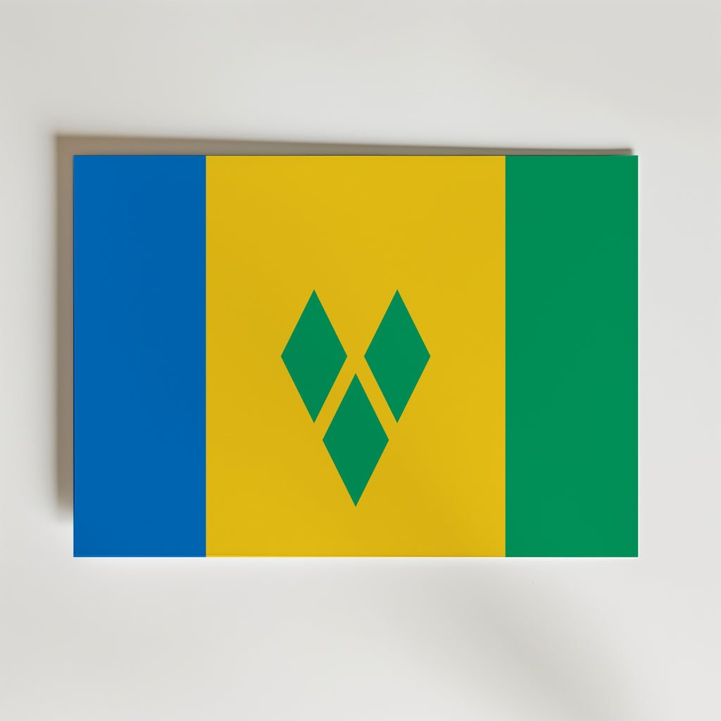 Saint Vincent and the Grenadines National Flag Poster – modern konst och stilren konsttryck för hemmet hos Bozetto