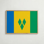 Saint Vincent and the Grenadines National Flag Poster i ekram – inramad konsttryck för stilren inredning hos Bozetto