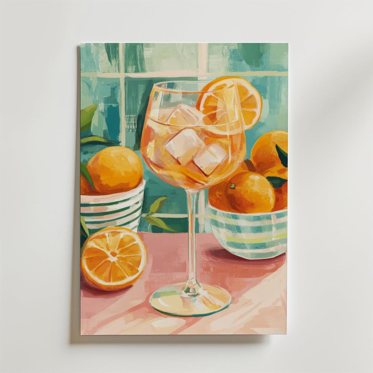 Orange spritz cocktail Drink – stilfullt konsttryck från Bozetto, tryckt på matt finpapper
