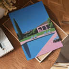 Pink & Blue Retro Hiroshi poster visad rakt fram – Bozetto affisch i hög tryckkvalitet