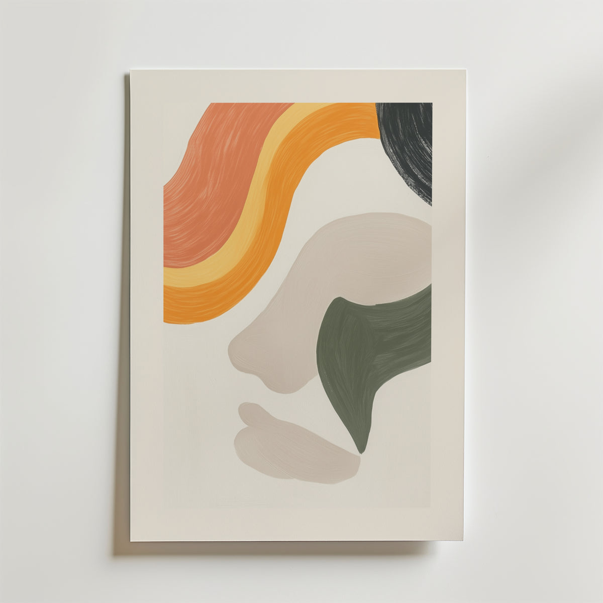Abstract Face – stilfullt konsttryck från Bozetto, tryckt på matt finpapper i hög tryckkvalitet