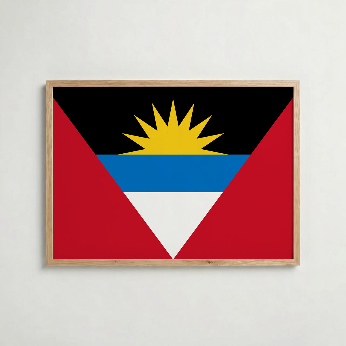 Antigua and Barbuda National Flag Poster i ekram – inramad konsttryck för stilren inredning hos Bozetto