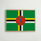 Dominica National Flag Poster i ekram – inramad konsttryck för stilren inredning hos Bozetto
