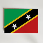 Saint Kitts and Nevis National Flag Poster – modern konst och stilren konsttryck för hemmet hos Bozetto