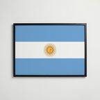 Argentina National Flag Poster i svart ram – stilren konsttryck som väggdekor från Bozetto