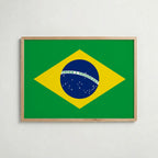 Brazil National Flag Poster i ekram – inramad konsttryck för stilren inredning hos Bozetto