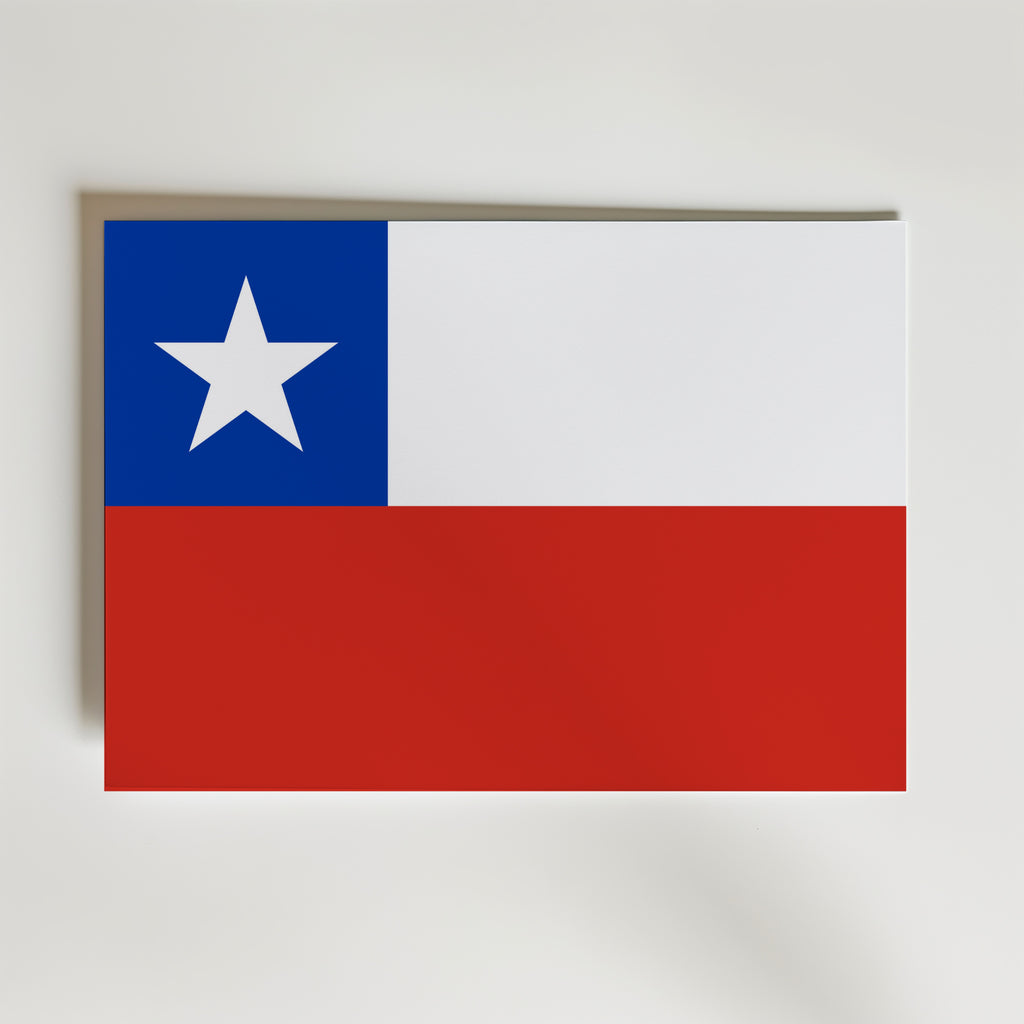 Chile National Flag Poster – modern konst och stilren konsttryck för hemmet hos Bozetto