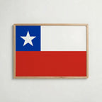 Chile National Flag Poster i ekram – inramad konsttryck för stilren inredning hos Bozetto