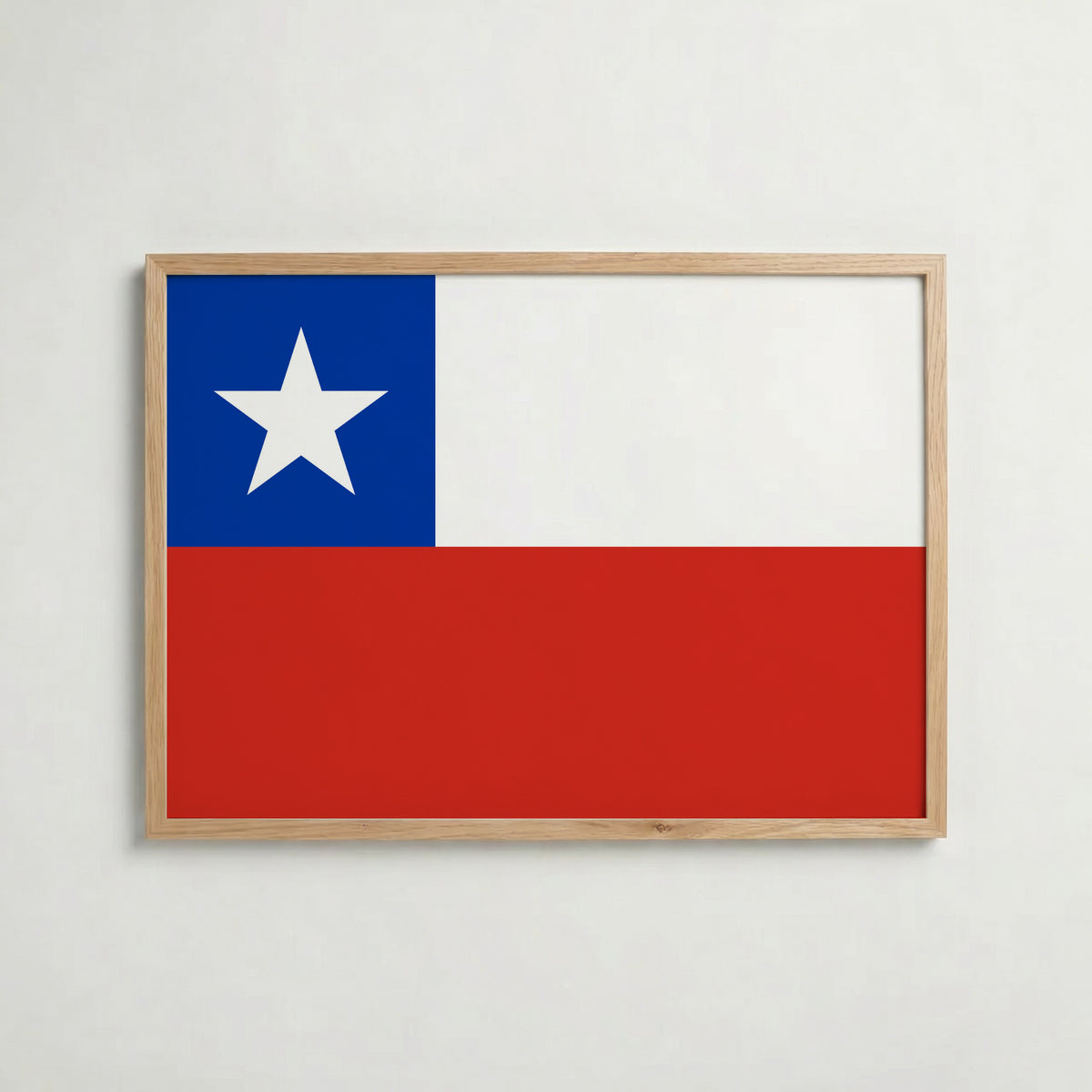 Chile National Flag Poster i ekram – inramad konsttryck för stilren inredning hos Bozetto