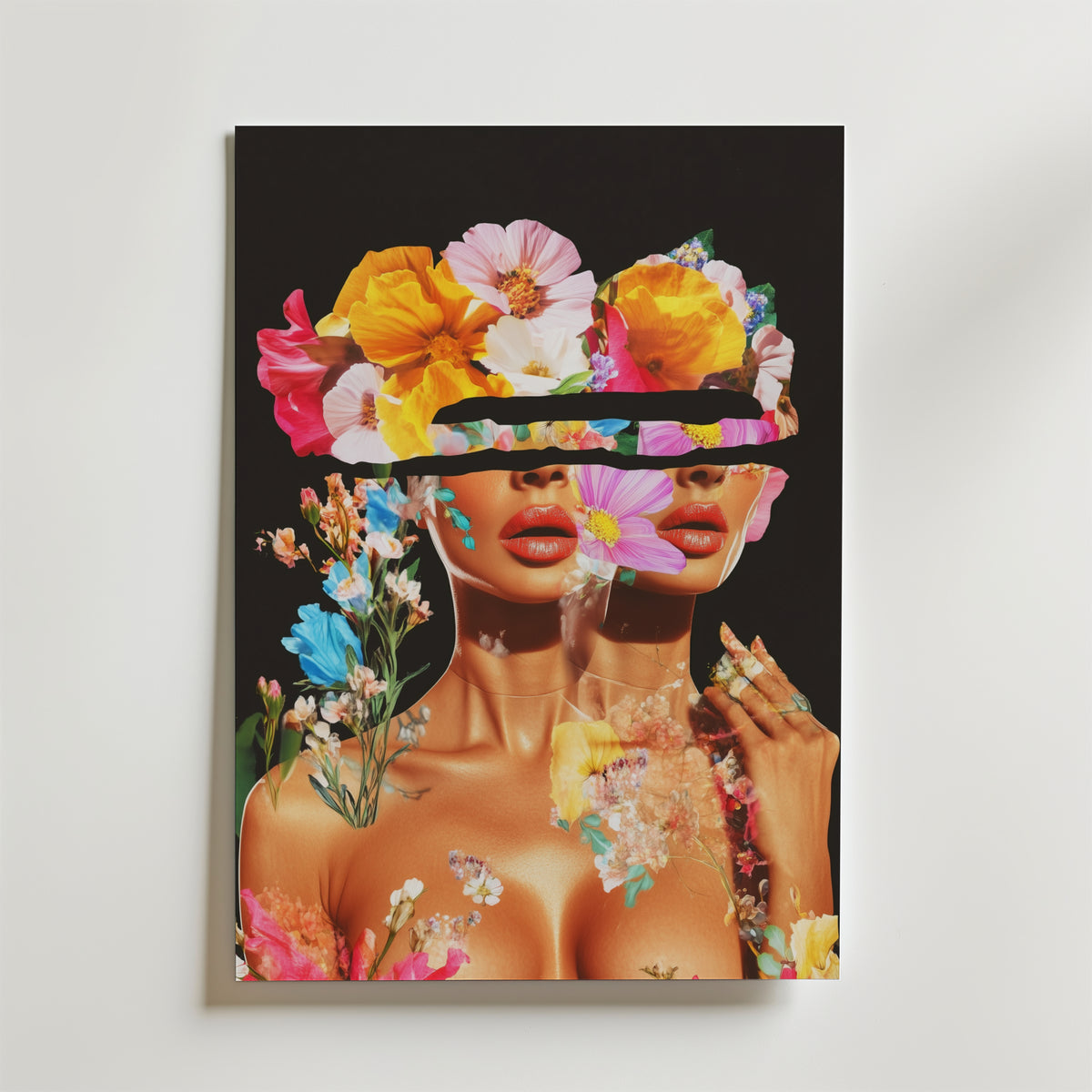 Floral Vision Portrait – stilfullt konsttryck från Bozetto, tryckt på matt finpapper