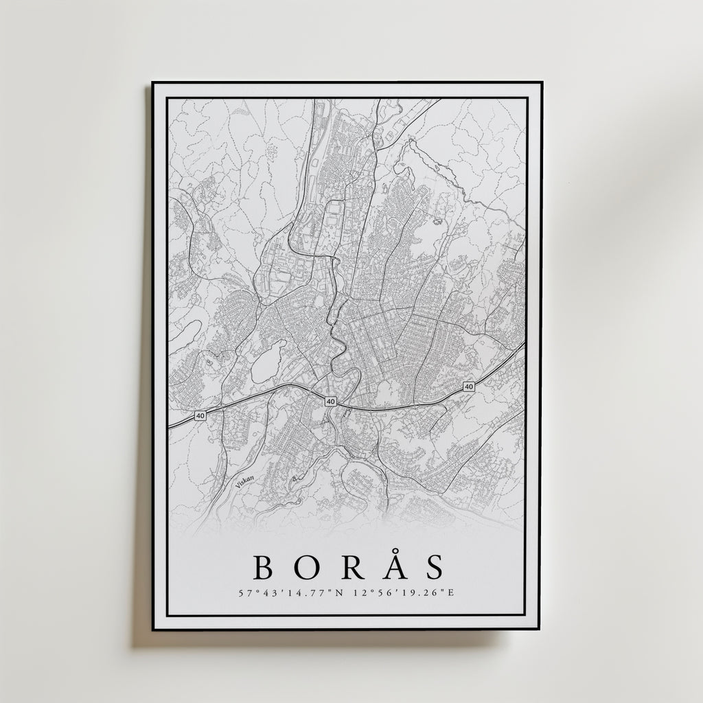 Storleksguide för Borås Karta – välj din favoritstorlek och beställ hos Bozetto i hög tryckkvalitet