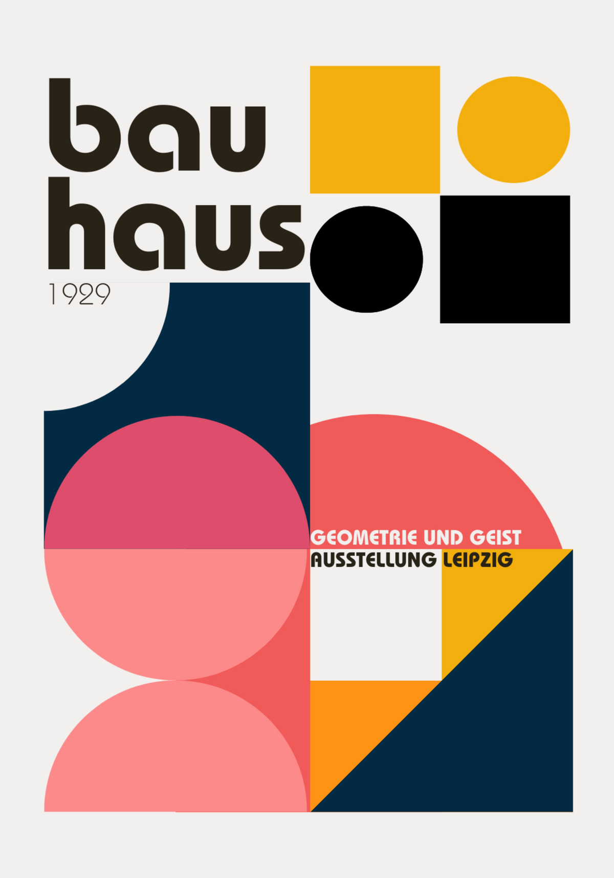 Bauhaus Leipzig Exhibition poster visad rakt fram – Bozetto affisch i hög tryckkvalitet