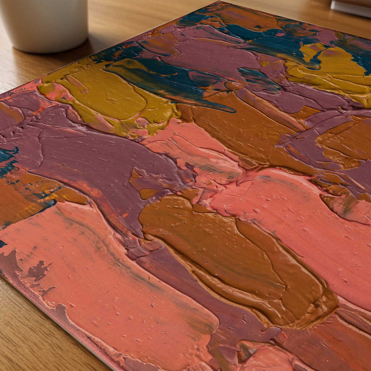 Sunset Abstract Poster – närbild på papper