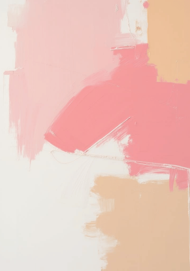 Abstract Pink konsttryck på vit bakgrund – elegant Bozetto affisch för hemmet i hög tryckkvalitet