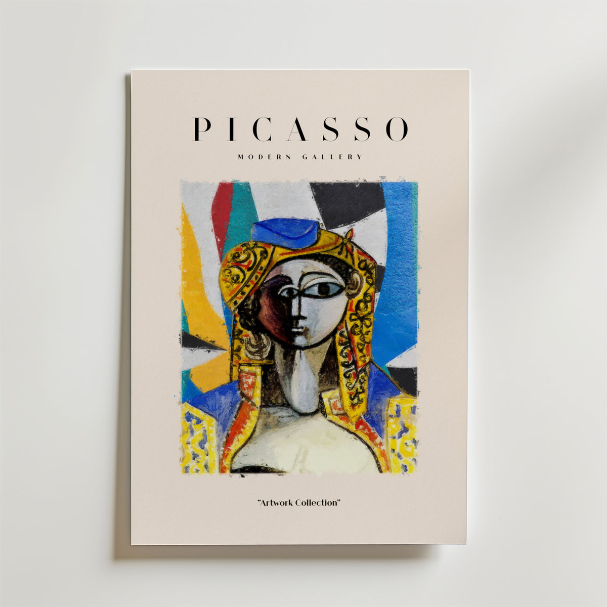 Picasso Inspired Royal Woman – stilfullt konsttryck från Bozetto, tryckt på matt finpapper