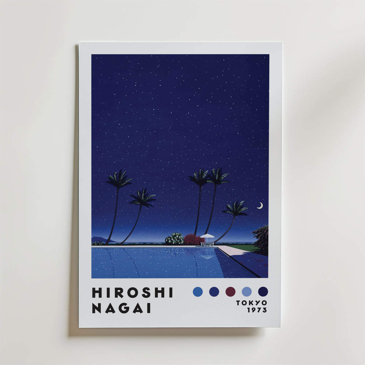 Mockup av Hiroshi Nagai Starry Night affisch på vägg – köp enkelt hos Bozetto i hög kvalitet