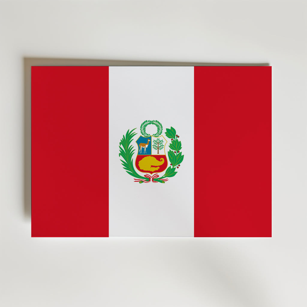 Peru National Flag Poster – modern konst och stilren konsttryck för hemmet hos Bozetto
