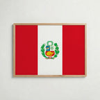 Peru National Flag Poster i ekram – inramad konsttryck för stilren inredning hos Bozetto
