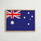 Australia National Flag Poster i ekram – inramad konsttryck för stilren inredning hos Bozetto