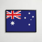 Australia National Flag Poster i svart ram – stilren konsttryck som väggdekor från Bozetto