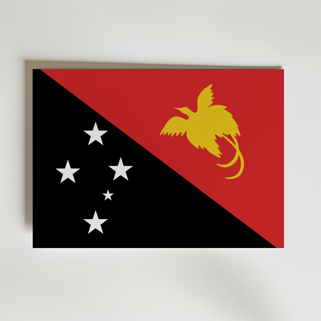 Papua New Guinea National Flag Poster – modern konst och stilren konsttryck för hemmet hos Bozetto