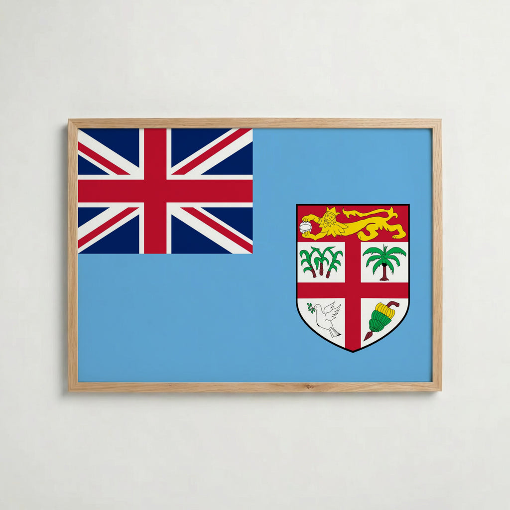 Fiji National Flag Poster i ekram – inramad konsttryck för stilren inredning hos Bozetto