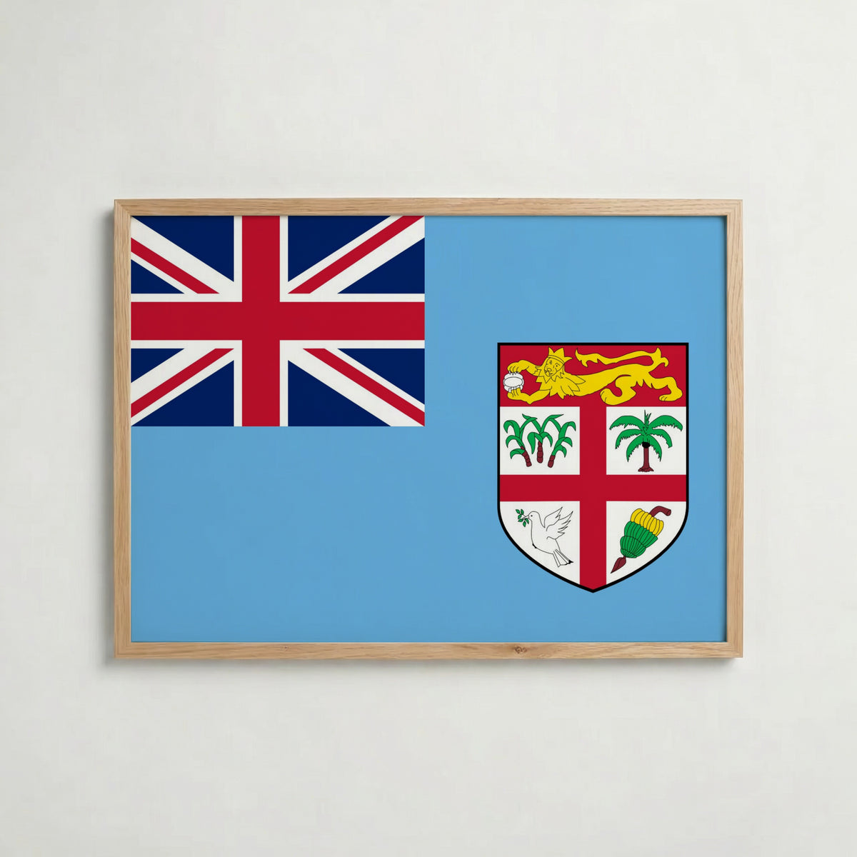 Fiji National Flag Poster i ekram – inramad konsttryck för stilren inredning hos Bozetto