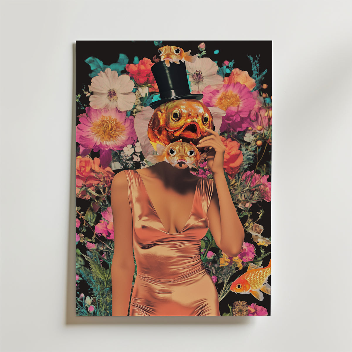 Surreal Fish Portrait – stilfullt konsttryck från Bozetto, tryckt på matt finpapper