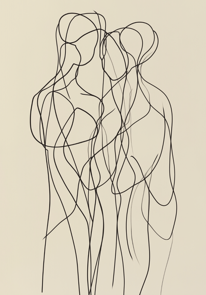 Minimalist Line Art Trio Poster