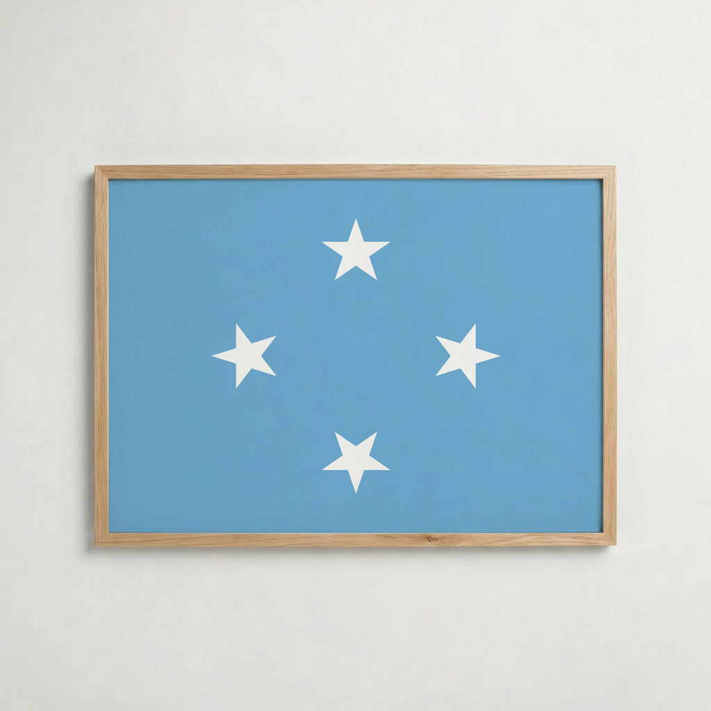 Micronesia National Flag Poster i ekram – inramad konsttryck för stilren inredning hos Bozetto
