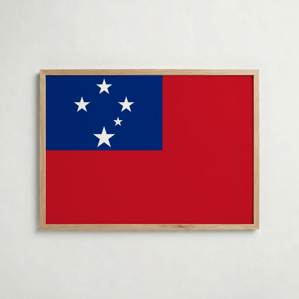 Samoa National Flag Poster i ekram – inramad konsttryck för stilren inredning hos Bozetto