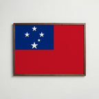 Samoa National Flag Poster i valnötsram – varm konstaffisch för hemmet från Bozetto