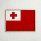 Tonga National Flag Poster i ekram – inramad konsttryck för stilren inredning hos Bozetto