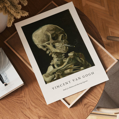 Van Gogh Skeleton With Burning Cigarette Poster