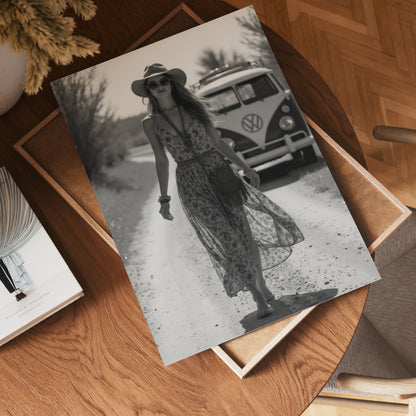 Black And White Old School Roadtrip Poster