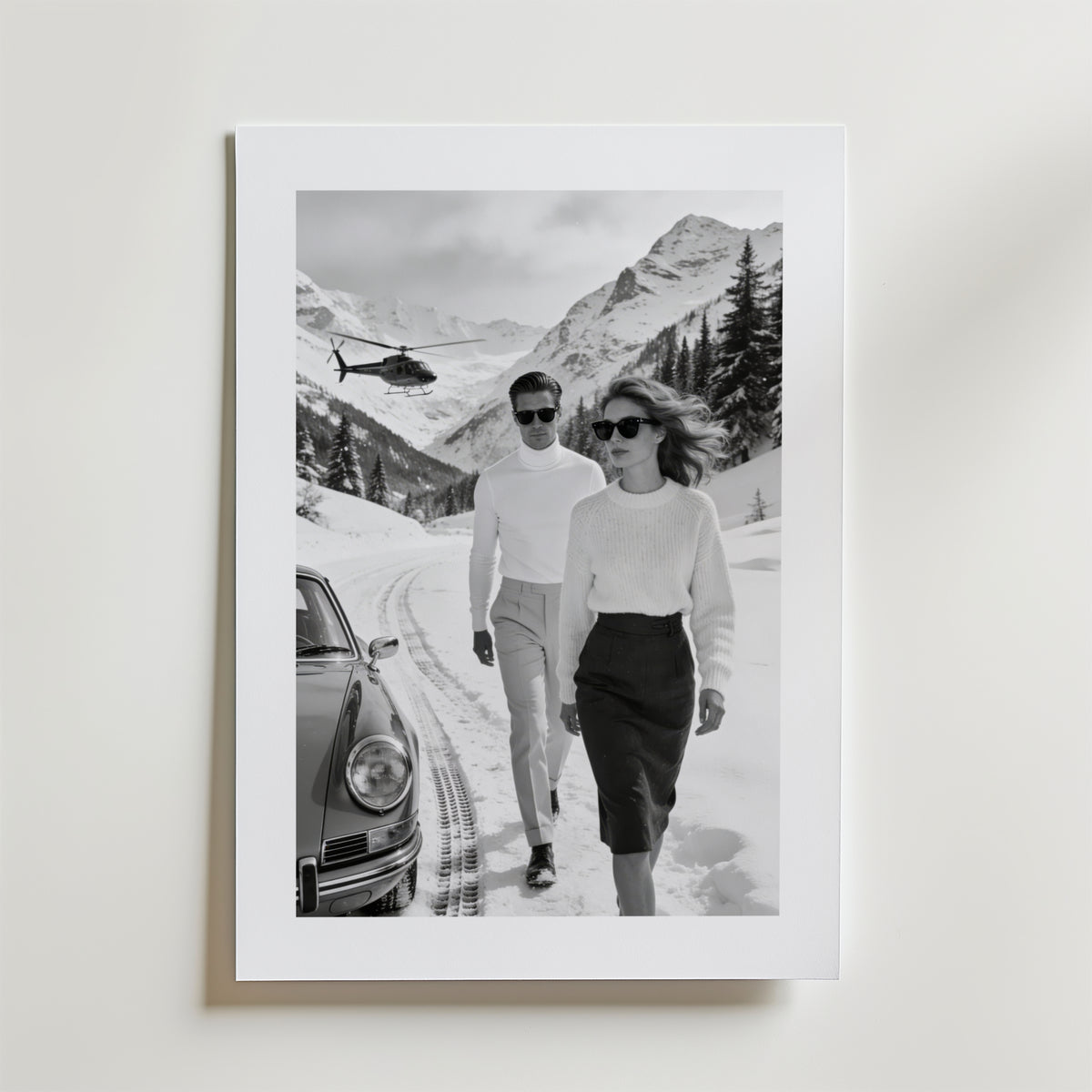 Alpine Noir Elegance – stilfullt konsttryck från Bozetto, tryckt på matt finpapper