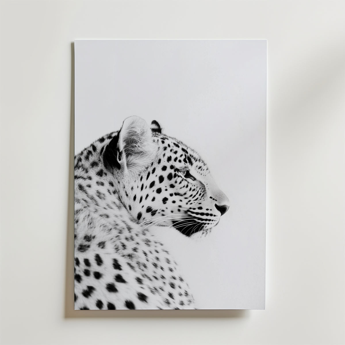 Black and White Leopard – stilfullt konsttryck från Bozetto, tryckt på matt finpapper