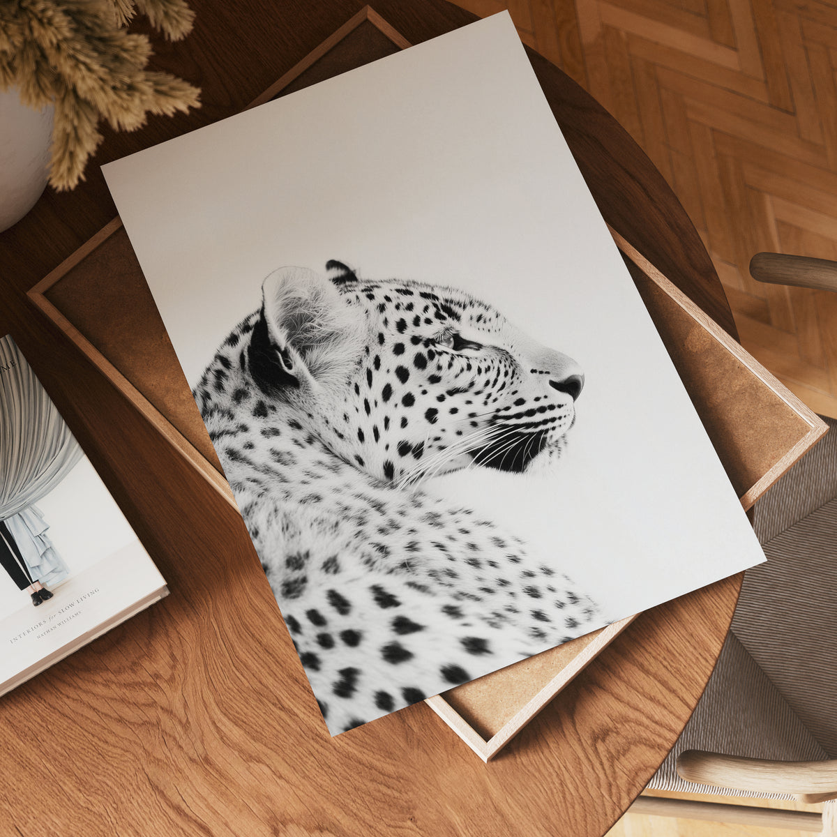 Black and White Leopard – affisch med stilfullt motiv från Bozetto i hög kvalitet