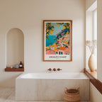 Sunlit Amalfi Coast poster visad rakt fram – Bozetto affisch i hög tryckkvalitet