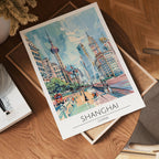Shanghai Skyline Walk poster visad rakt fram – Bozetto affisch i hög tryckkvalitet