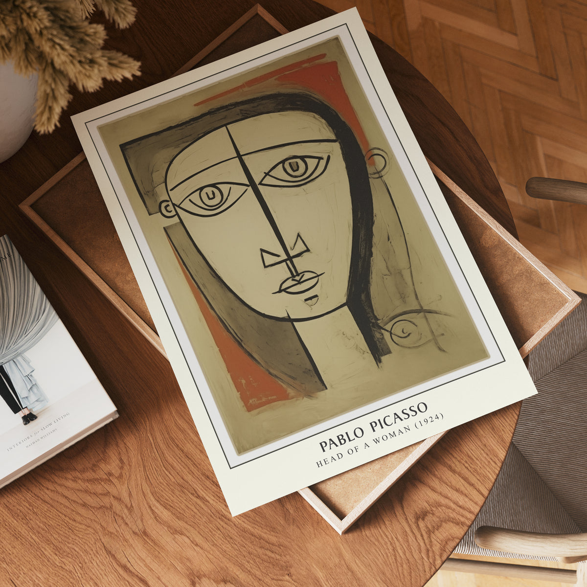 Picasso Neutral Toned Face – affisch med stilfullt motiv från Bozetto i hög kvalitet
