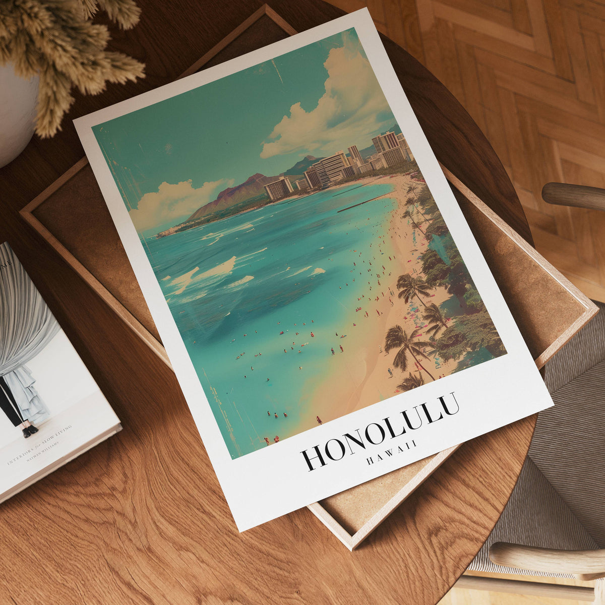 Waves Of Honolulu – affisch med snyggt motiv, köp enkelt hos Bozetto i flera storlekar