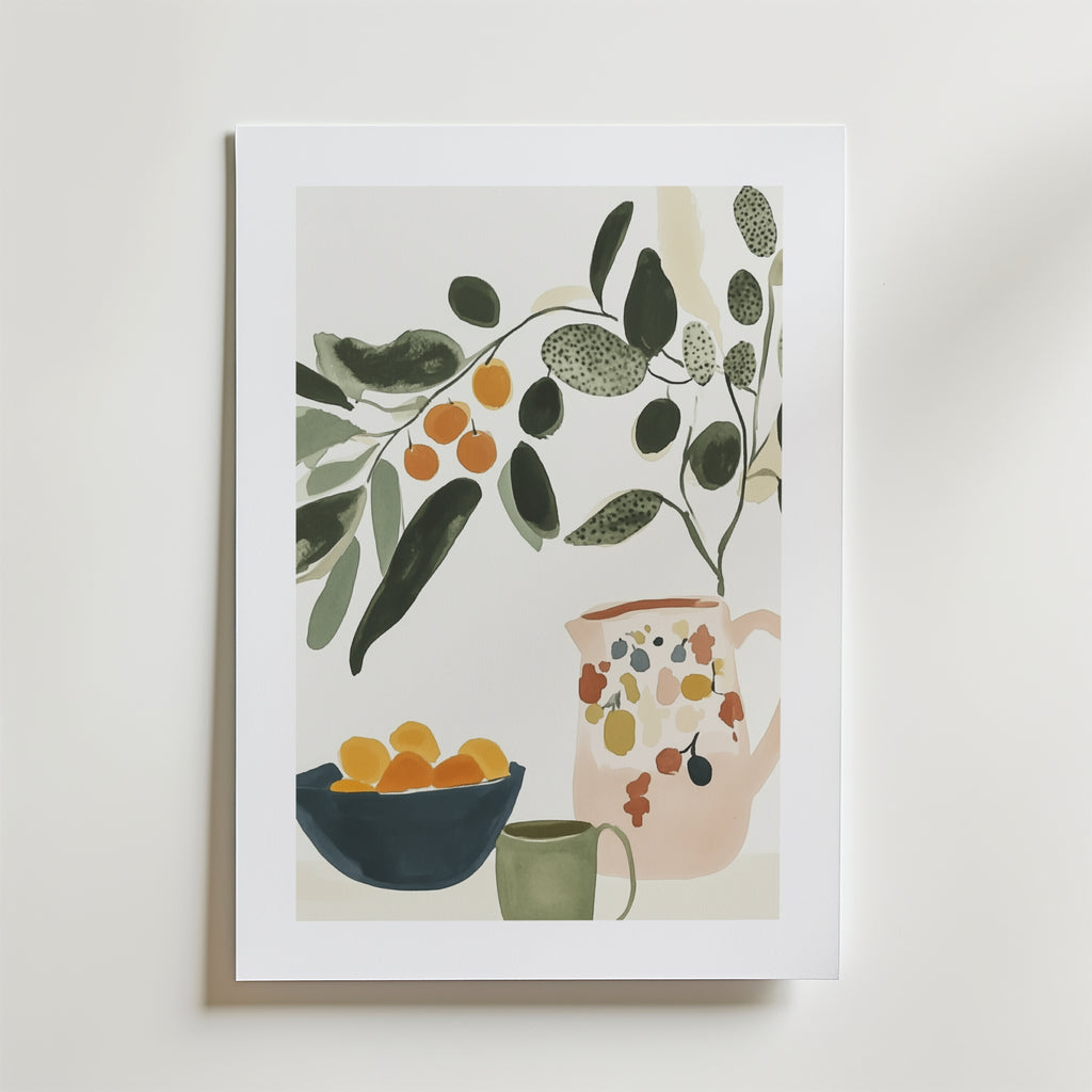 Citrus Table – stilfullt konsttryck från Bozetto, tryckt på matt finpapper i hög tryckkvalitet